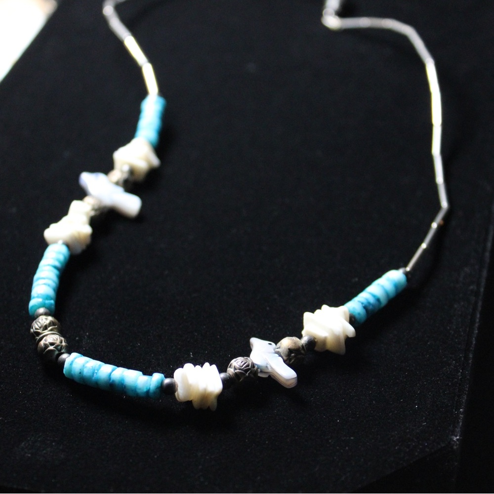 Super Cute Sterling Silver Bird & Turquoise Necklace View 2